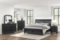 Magnolia30 Black 8pc Bedroom Set/Mattress and Tv Included