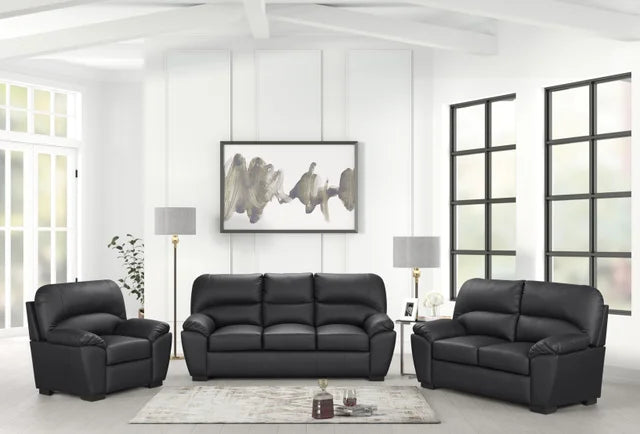 Tiffany Black - 2PC or 3PC Living Room Set
